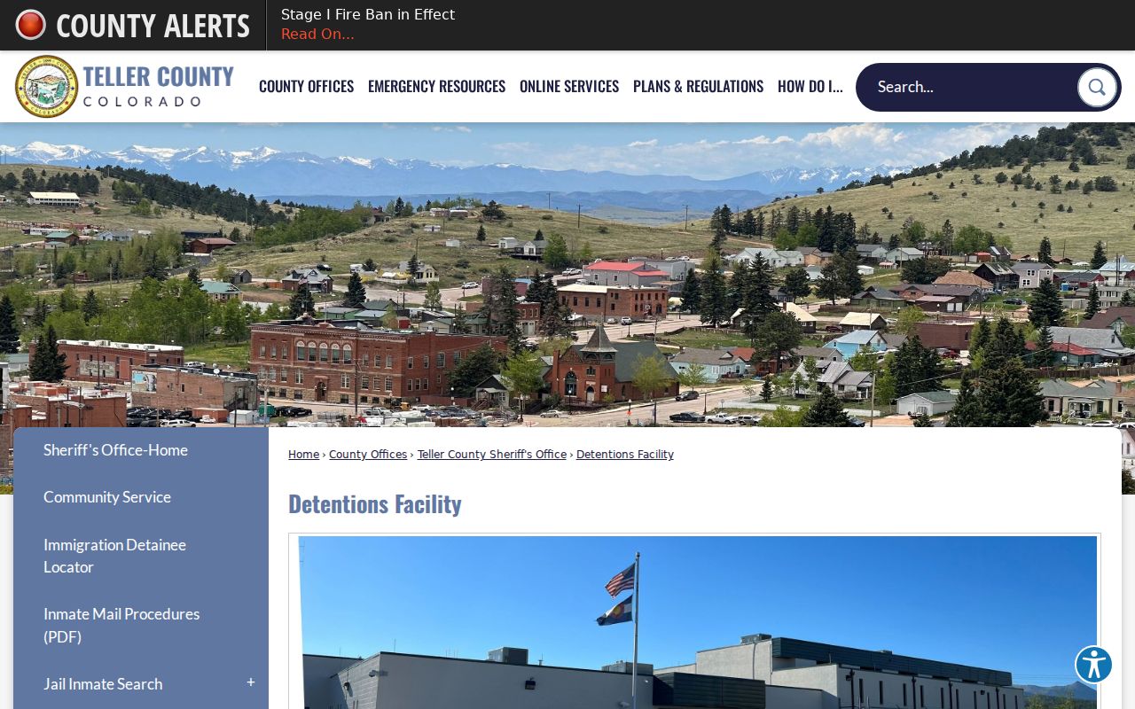 Teller County warrant records detention and bond page